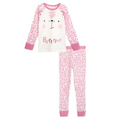 bluezoo Girls' pink 'purrrrfect' print pyjama set